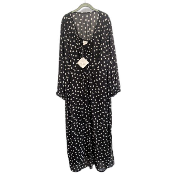 Women's Ballon Long Sleeve Maxi Shift Dress-Ava & Viv- Black Size 3XL NWT - Picture 2 of 9